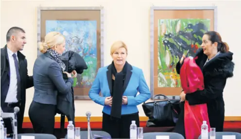  ??  ?? Predsjedni­ca Kolinda Grabar-Kitarović pozdravila je dosad učinjeno, ali istaknula da to nije dovoljno