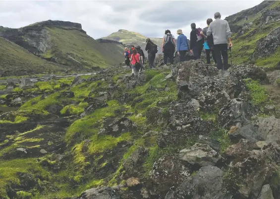  ??  ?? Iceland offers a wealth of natural beauty, but be prepared for the hikes — and for the local dining delicacies.