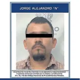  ?? CORTESÍA ?? Jorge Alejandro proceso penal.
“N”, fue vinculado a