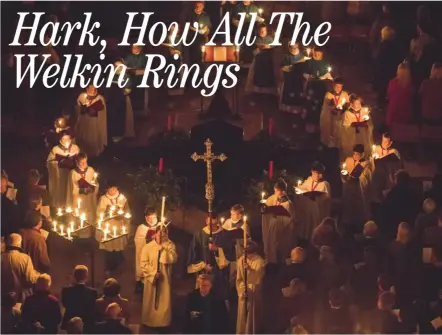  ??  ?? Christmas is coming: choristers throng Salisbury Cathedral for the annual Advent procession