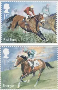  ??  ?? TURF STARS: Top, three-time Grand National winner Red Rum and, above, Shergar, believed to have been kidnapped and killed by the Provisiona­l IRA. Inset, the much-loved Desert Orchid.