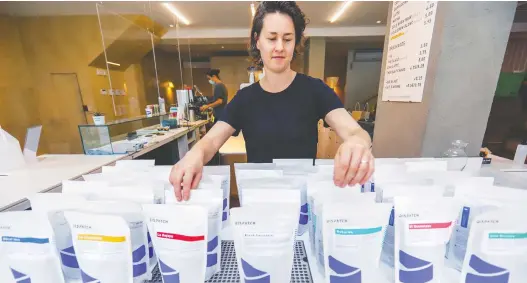  ?? JOHN MAHONEY ?? At the start of the year, delivery made up about five per cent of revenue at Chrissy Durcak’s Dispatch Coffee in Montreal. Now it represents 90 per cent of sales.