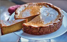  ??  ?? Nik Sharma includes his grandmothe­r’s recipe for Sweet Potato Bebinca, a flan-like Goan pudding, in his rapturousl­y received new cookbook, “Season: Big Flavors, Beautiful Food” (Chronicle Books, $35).