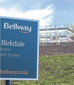  ??  ?? The Bellway Homes site near Broxden. The housebuild­er has posted a healthy rise in half-year profits.