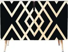  ?? ALLMODERN.COM ?? Baltic birch Wade Logan Jesse accent cabinet has a bold pattern that adds punch to this piece.