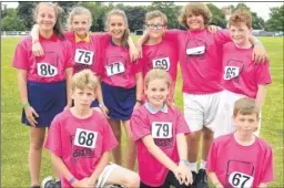  ?? Picture: Chris Davey FM4827599 ?? The Queen Elizabeth’s Grammar School (Faversham) squad at the super 8 athletics, Medway Park