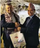  ??  ?? our economy and society Tomas Mikalauska­s, president of the Malta-Nepal Chamber of Commerce and CEO of RecruitGia­nt together with Dr Durga Bahadur Subedi, Ambassador of Nepal to Malta