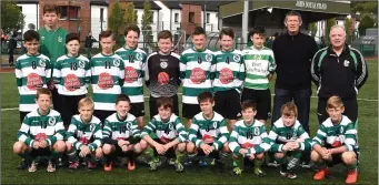  ??  ?? The Killarney Celtic Under 13A team who played Loughderg in the National Cup with Pierce and Frank Roberts and Eugene Cosgrove at Celtic Park, Killarney on Saturday.