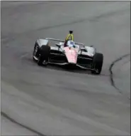  ?? MATT SLOCUM — THE ASSOCIATED PRESS ?? Robert Wickens drives into Turn 1 during the IndyCar auto race at Pocono Raceway, Sunday in Long Pond, Pa.