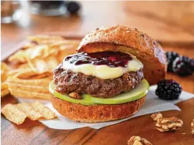  ?? ?? Fruit and nut burgers include sliced walnuts.