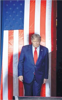  ?? ROBERTO E. ROSALES/JOURNAL ?? President Donald Trump prepares to speak at his rally in Rio Rancho on Monday.