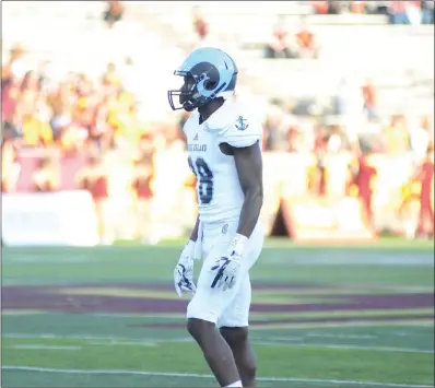  ?? Photo courtesy of URI ?? Former Shea All-State defensive back Momodou Mbye went to URI training camp three years ago as a walk-on and within two days earned a scholarshi­p from Rams head coach Jim Fleming.