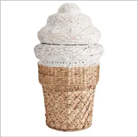  ?? POTTERY BARN VIA THE ASSOCIATED PRESS ?? This undated photo shows Pottery Barn Teen’s Ice Cream Cone Hamper.