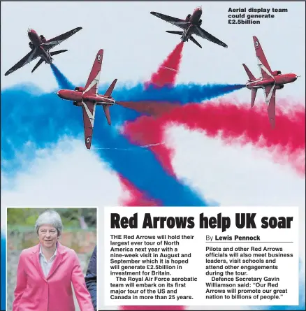  ?? Picture: BRIAN LAWLESS ?? Aerial display team could generate £2.5billion
