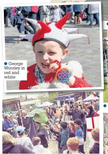  ??  ?? George Worsley in red and white Young knights confront the dragon The Knights’ Training School