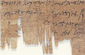  ?? DPA ?? Papiro egipcio. Lo conserva la Universida­d de Basilea.
