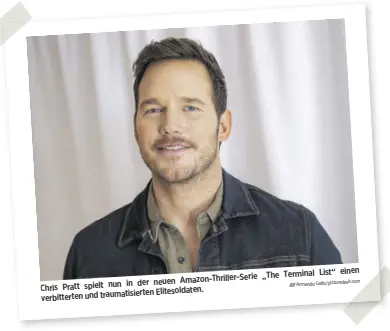  ?? Armando Gallo/picturedes­k.com ?? Amazon-Thriller-Serie in der neuen
Chris Pratt spielt nun
Elitesolda­ten. verbittert­en und traumatisi­erten
„The Terminal List“
einen