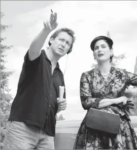  ??  ?? Andrew Currie, directing Carrie Anne Moss in Fido, is an ACP grad.