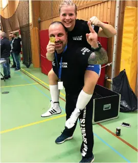  ?? Bild: Privat ?? Tränaren Alex Da Silva var lika glad som Marianne Ahlborg själv efter att hans adept vunnit Sm-guld.