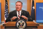  ?? Nicholas Kamm / AFP via Getty Images 2020 ?? Secretary of State Mike Pompeo announced Cuba has been designated a “state sponsor of terrorism.”