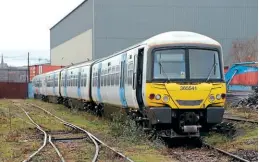  ?? Richard Lillie ?? 365541 was the final unit to be built by the former ABB York Works. After being moved from Crewe South Yard to CF Booth in Rotherham for scrapping, the set remained complete awaiting its fate on December 12, 2021.