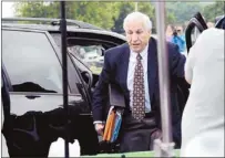  ?? Nabil K. Mark/associated Press ?? Former Penn State assistant football coach Jerry Sandusky arrives for the second day his trial on Tuesday. Another former Penn State assistant, Mike McQueary, testified on Day 2.