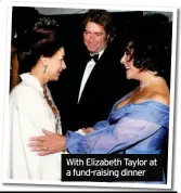  ??  ?? With Elizabeth Taylor at a fund-raising dinner