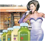  ??  ?? The rise and fall: Beyoncé popularize­d liquid diets when she did the Master Cleanse for 2006’s “Dreamgirls”; Organic Avenue closed in 2017; and BluePrint no longer promotes multiday fasts.