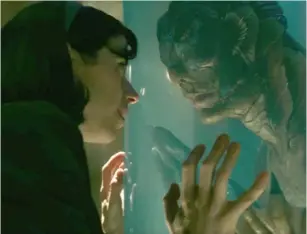  ??  ?? Sally Hawkins and Doug Jones in The Shape of Water