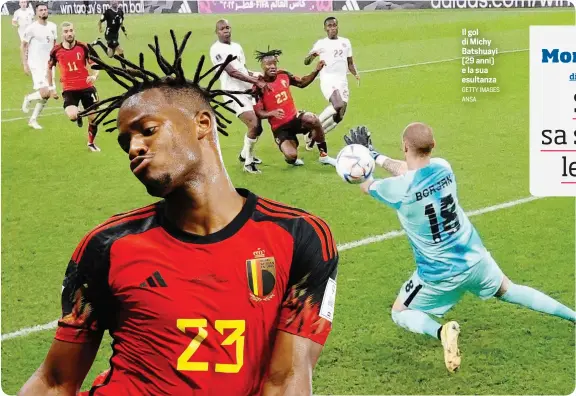  ?? GETTY IMAGES ANSA ?? Il gol di Michy Batshuayi (29 anni) e la sua esultanza