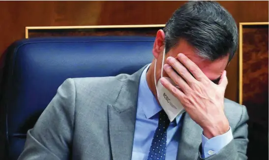  ?? EFE ?? El presidente del Gobierno, Pedro Sánchez durante la sesión de Control en el Congreso de los Diputados