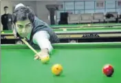  ?? KARUN SHARMA./HT ?? Pankaj Advani in action against Sourav Kothari.