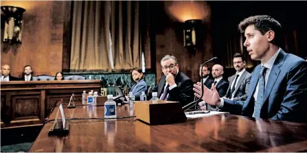  ?? | JABIN BOTSFORD The Washington Post ?? OPENAI CEO Sam Altman testifies before a Senate Judiciary subcommitt­ee on Capitol Hill, Washington DC, on May 16.