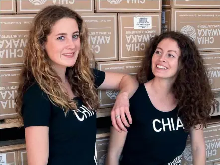  ??  ?? Being ‘‘fearlessly innovative’’ may hold the key to success for Chia Sisters Florence, left, and Chloe Van Dyke .