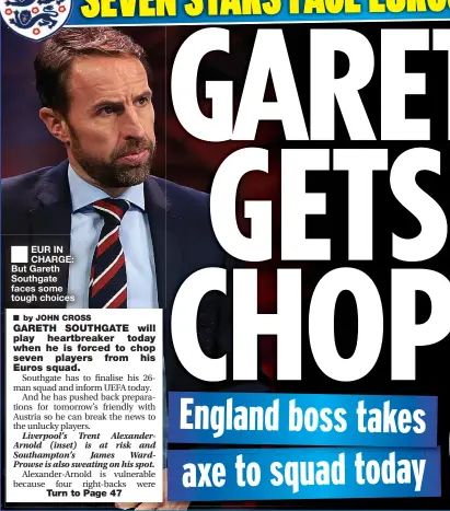  ??  ?? EUR IN CHARGE: But Gareth Southgate faces some tough choices