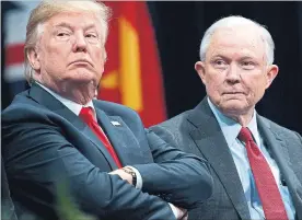  ?? EVAN VUCCI AP ?? President Donald Trump, left, appears with Attorney General Jeff Sessions in this December 2017 photo. Sessions submitted his resignatio­n letter to Trump on Nov. 7, 2018.