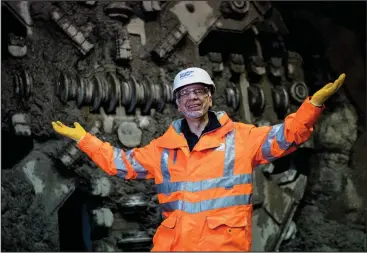  ??  ?? Workers have spent 15 months creating the 3.1 mile-long tunnel using a giant state-of-the-art boring machine