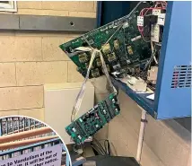  ?? JOHN BISSET/STUFF and STEPHEN DORAN ?? Vandals broke into the Piazza lift plant room and caused severe damage to an electrical circuit board panel and the hydraulic electrical system.