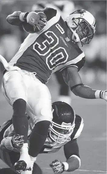  ?? PHIL CARPENTER ?? Former Montreal Alouettes running back Dahrran Diedrick is fully recovered from hepatosple­nic gamma-delta T-cell lymphoma, an extremely rare and aggressive form of cancer originatin­g in the spleen.