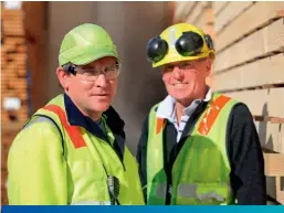  ??  ?? Dry Mill Manager, Shane Johnson (left), and Kaituna Sawmill Projects Manager, Bryan Phillips
“The new energy centre burns wet and dry fuel and runs at a