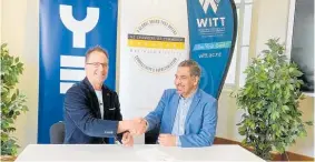  ?? Photo/ Supplied ?? WITT Te Pu¯ kenga executive director John Snook and Taranaki Chamber of Commerce chief executive Arun Chaudhari.