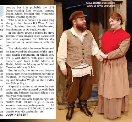  ?? ?? Steve Beattie and Caroline Wicks as Tevye and Golde.