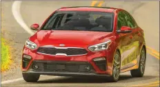  ??  ?? The 2019 Forte comes with the 147-horsepower, 2.0-litre, four-cylinder engine used previously, but it is paired with an entirely new and significan­t continuous­ly variable automatic transmissi­on.
