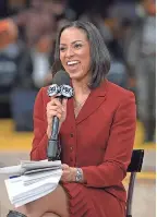  ??  ?? TV analyst Stephanie Ready is part of a team covering the NBA playoffs in virtual reality.