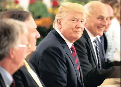  ?? PICTURE: EVAN VUCC/AP ?? President Donald Trump listens during a meeting with Singapore Prime Minister Lee Hsien Loong ahead of a summit with North Korean leader Kim Jong-un in Singapore.