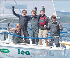  ?? Photograph: Marc Turner. ?? Dara O’Malley and the Seaword crew celebrate.