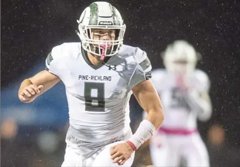  ?? Steph Chambers/Post-Gazette ?? Pine-Richland linebacker Tyler King is a leader of a defense that will face star sophomore quarterbac­k Kyle McCord of St. Joseph's Prep in Saturday's PIAA semifinals.