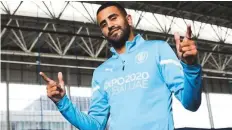  ?? ?? Riyad Mahrez in his new training kit with Expo 2020 Dubai logo.