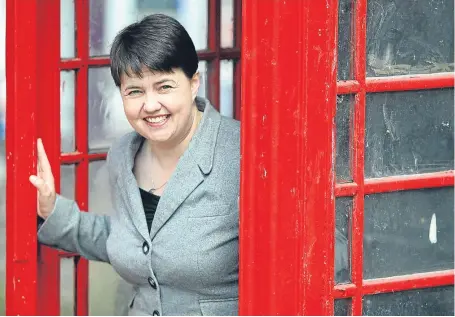  ?? Picture: Kris Miller. ?? Election call: Scottish Conservati­ve leader Ruth Davidson campaignin­g in Alyth.