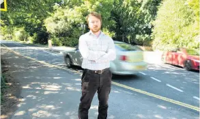  ?? Pic: Paul Gillis ?? Joseph Collins at the junction of Claverton Down Road and Oakley which he says had 1,500 speeding incidents between 2016 and 2018